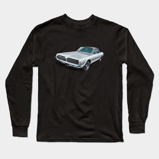 1967 Mercury Cougar in sheffield silver Long Sleeve T-Shirt by candcretro